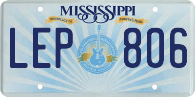 MS license plate LEP806