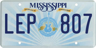MS license plate LEP807