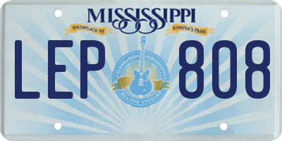 MS license plate LEP808
