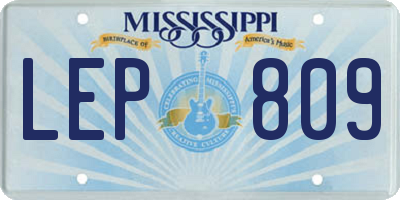 MS license plate LEP809