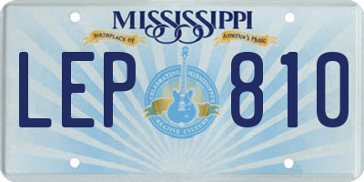 MS license plate LEP810