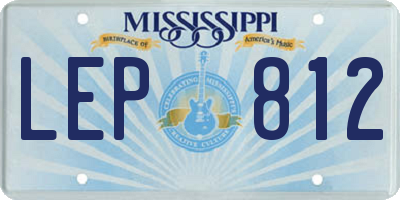 MS license plate LEP812
