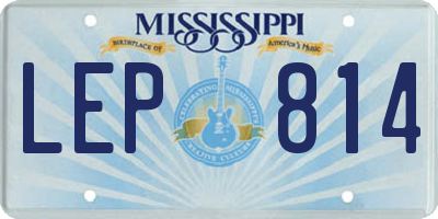 MS license plate LEP814