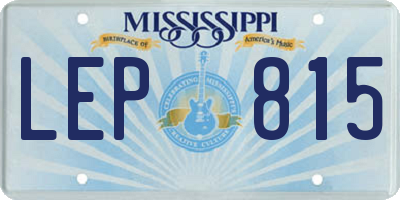 MS license plate LEP815