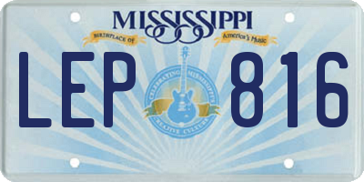 MS license plate LEP816