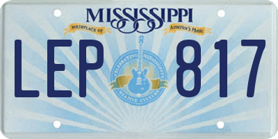 MS license plate LEP817