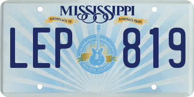 MS license plate LEP819