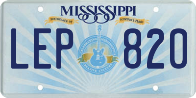 MS license plate LEP820