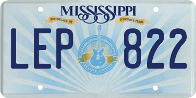 MS license plate LEP822