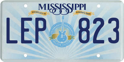 MS license plate LEP823