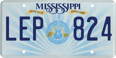 MS license plate LEP824
