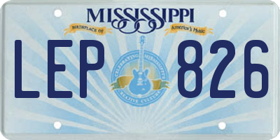 MS license plate LEP826
