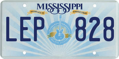 MS license plate LEP828