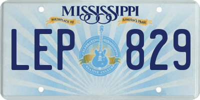 MS license plate LEP829