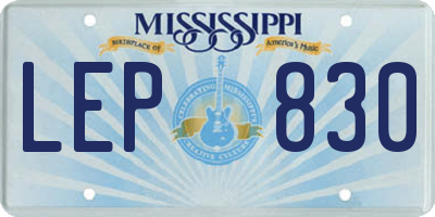 MS license plate LEP830