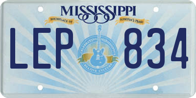 MS license plate LEP834