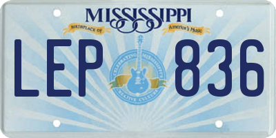 MS license plate LEP836