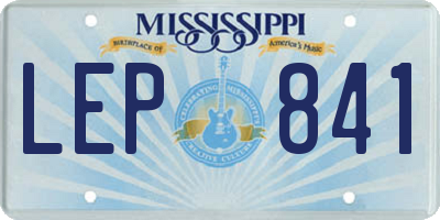 MS license plate LEP841