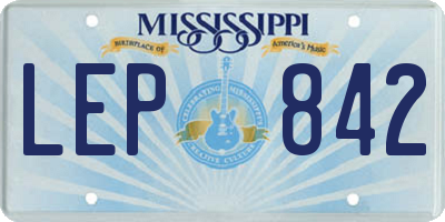 MS license plate LEP842