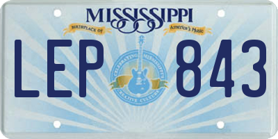 MS license plate LEP843