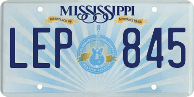 MS license plate LEP845