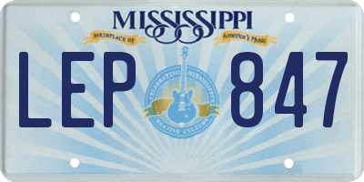 MS license plate LEP847