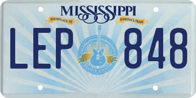 MS license plate LEP848