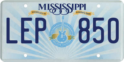 MS license plate LEP850