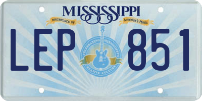 MS license plate LEP851