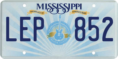 MS license plate LEP852
