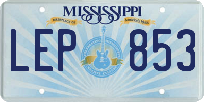 MS license plate LEP853