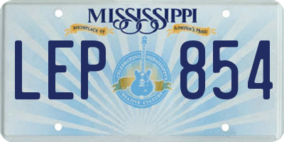 MS license plate LEP854