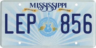 MS license plate LEP856