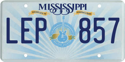 MS license plate LEP857