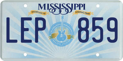 MS license plate LEP859