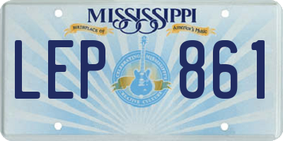 MS license plate LEP861