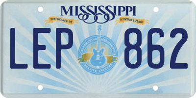 MS license plate LEP862