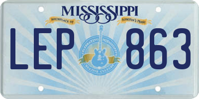 MS license plate LEP863
