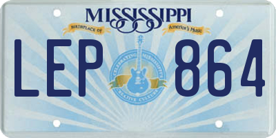 MS license plate LEP864