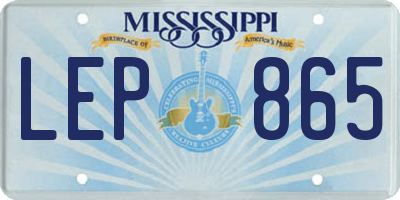 MS license plate LEP865