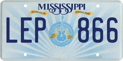 MS license plate LEP866