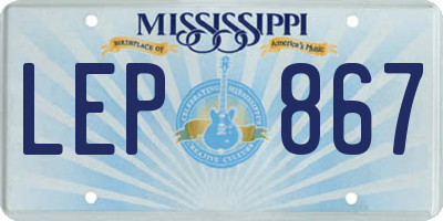 MS license plate LEP867