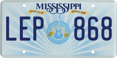 MS license plate LEP868