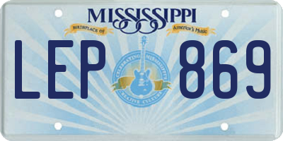 MS license plate LEP869