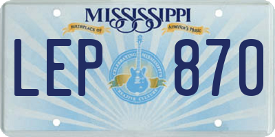 MS license plate LEP870
