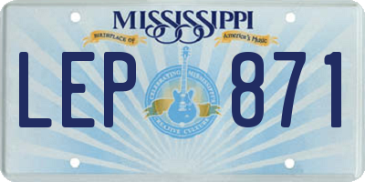 MS license plate LEP871