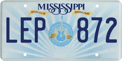 MS license plate LEP872