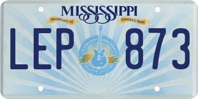 MS license plate LEP873