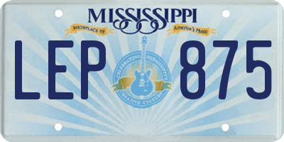 MS license plate LEP875