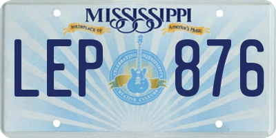 MS license plate LEP876